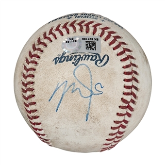 2014 Mike Trout MVP Season Game Used and Signed Baseball Hit For A Triple On 4/02/14 (MLB Authenticated & PSA/DNA)